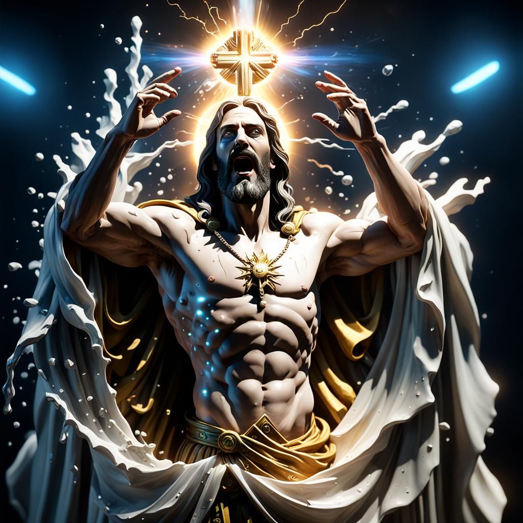 3D Jesus  breathing glowing plasma , GeForce RTX, 2TB NVMe M...