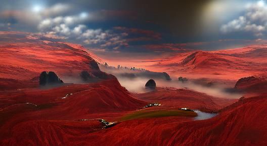 Martian Landscape: Gorgeous Red Planet in 8k