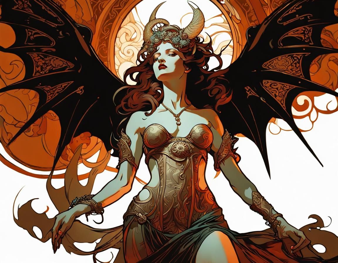 Demon art, by Alfons Mucha