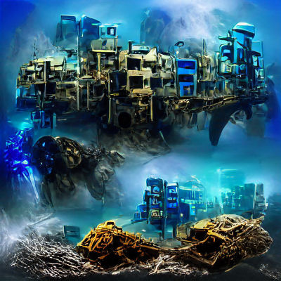 Underwater Dystopian City in Shipwreck Nebula
