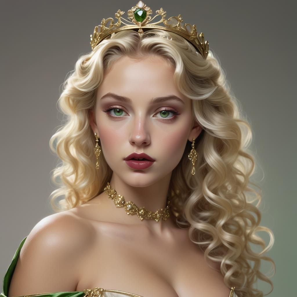 Beautiful Grecian Woman in Hyper-Realistic Style