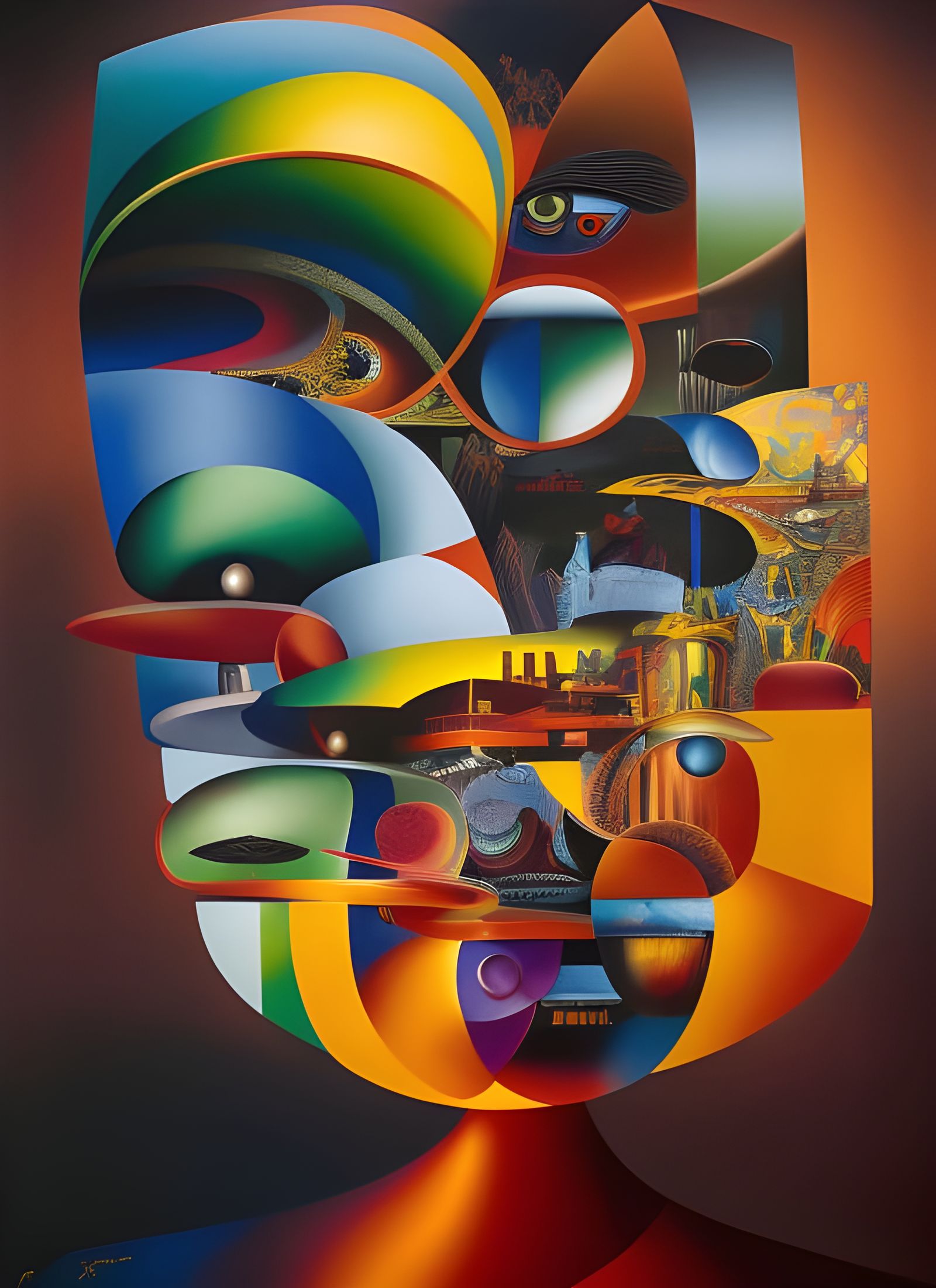 Surreal Abstract Painting with Magical Light