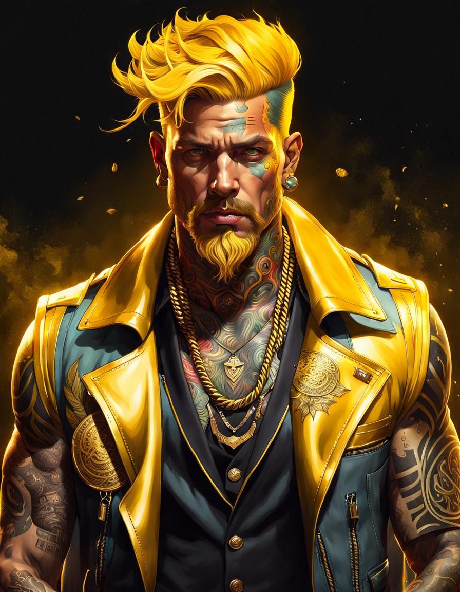 Mythpunk Portrait of the Color Yellow, Hyperrealism