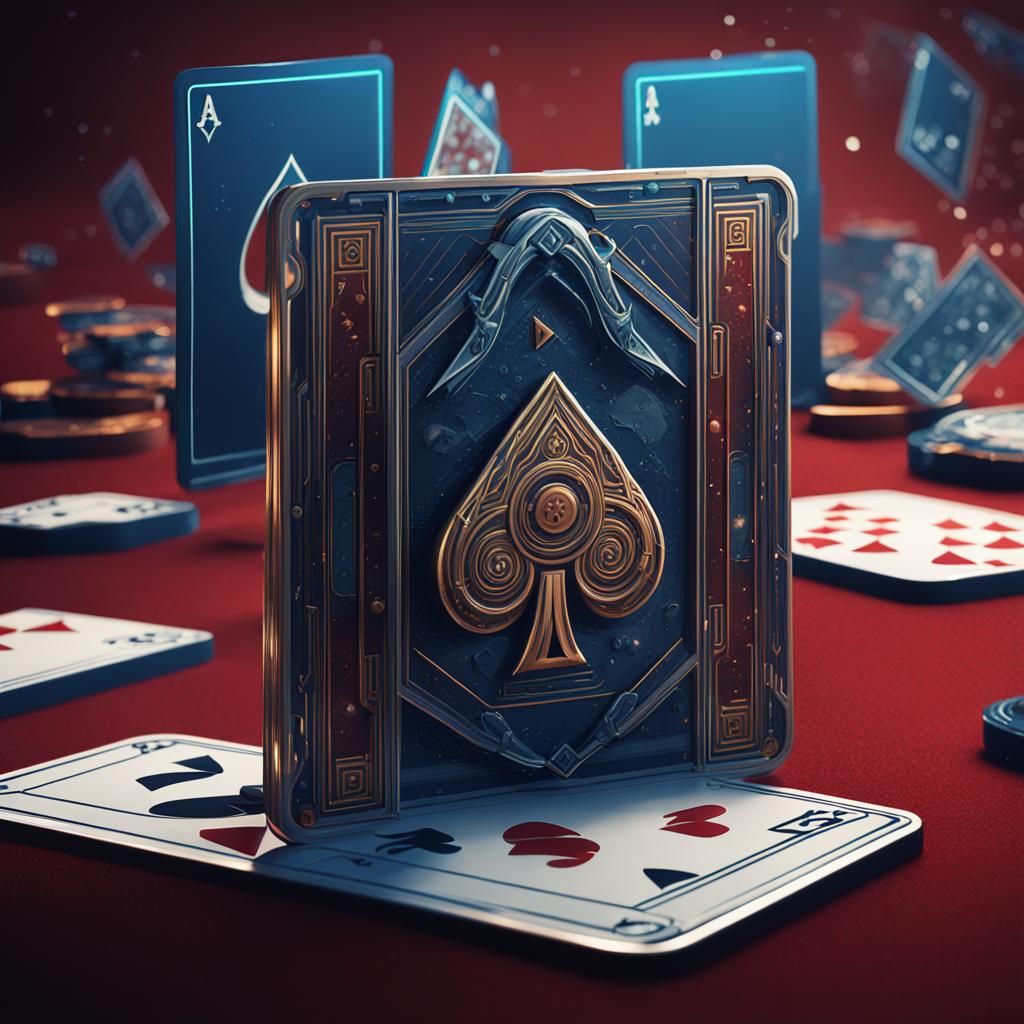 Futuristic Poker Cards in Detailed Matte Painting Style