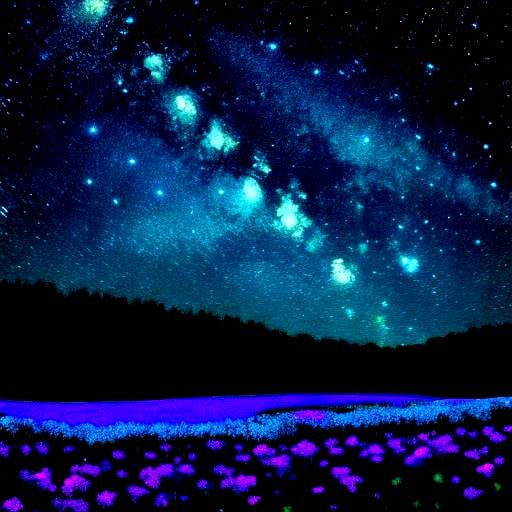 Psychedelic Alien Landscape in Starry Night Style