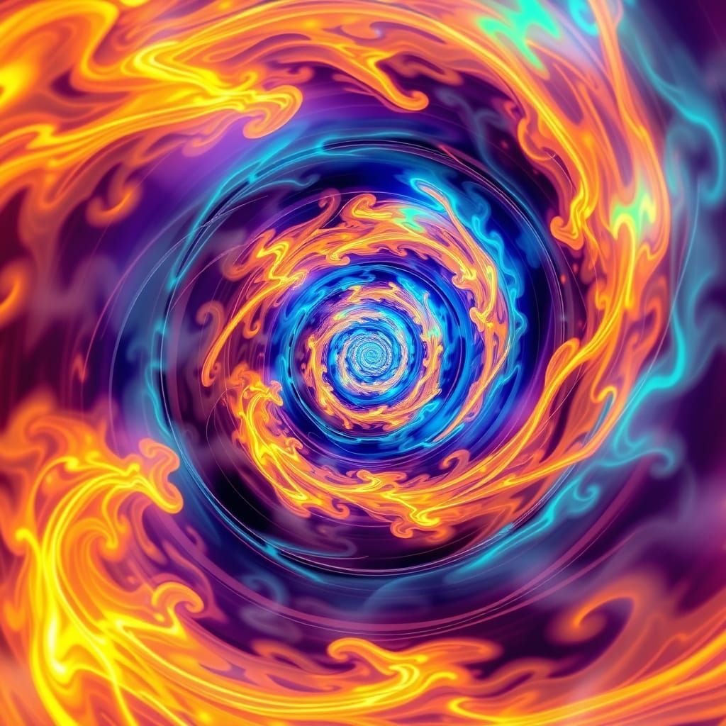 Ethereal Vortex in Neon Mandalas