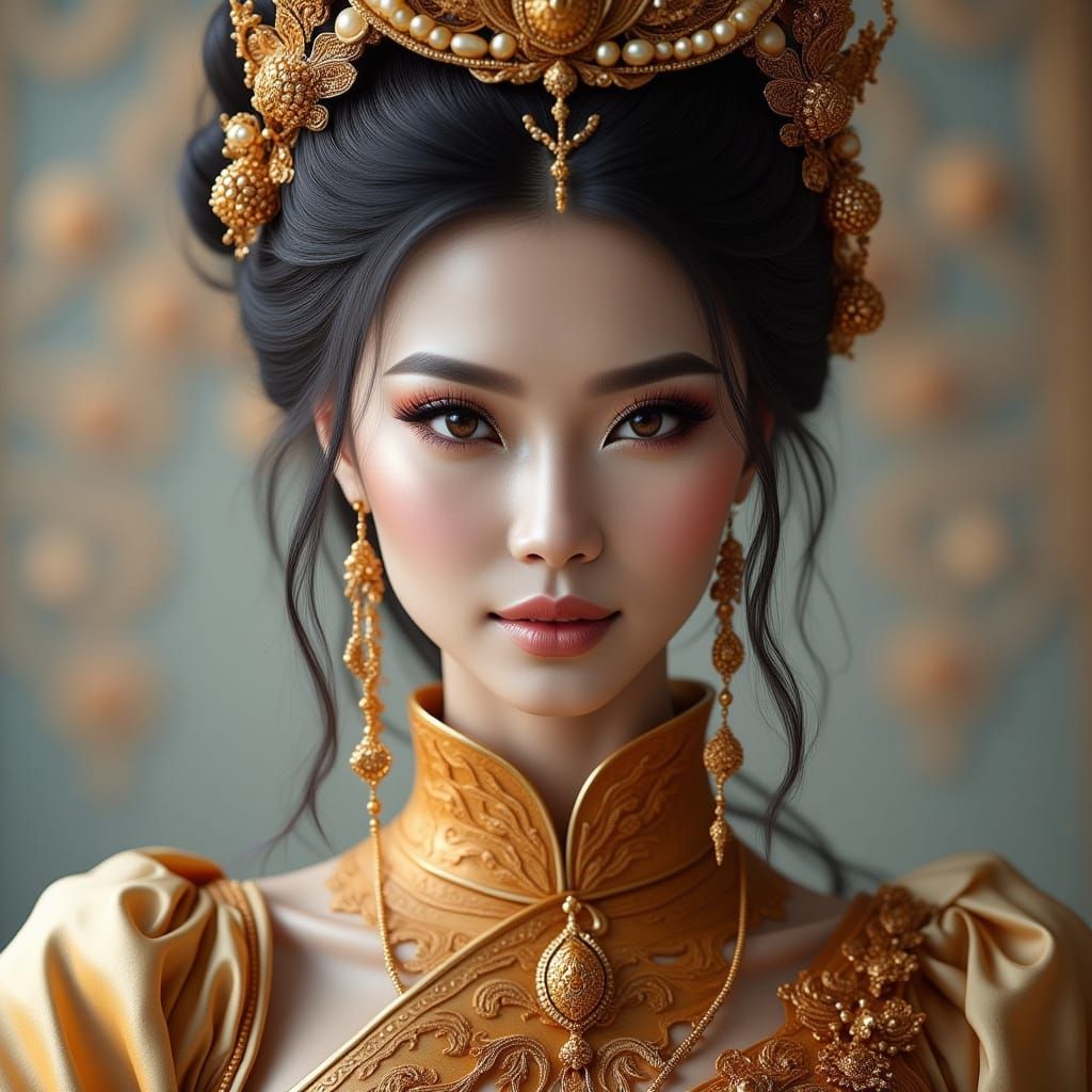 Ethereal Vietnamese Goddess in Dreamlike State