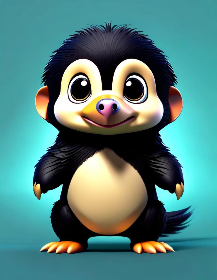 Cute Chibi Niffler: 3D Digital Art