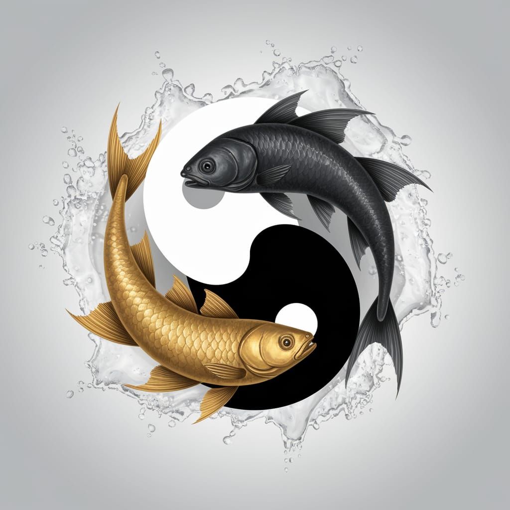 Elegant Yin Yang Fish in Harmony