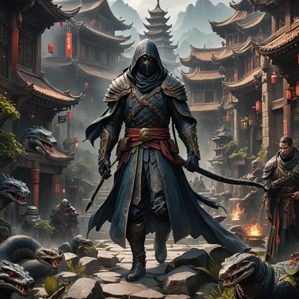 Yuan-Ti Character in Detailed Matte Painting Style