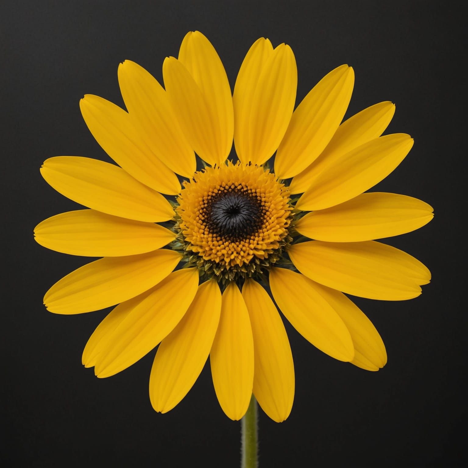 Minimalist Yellow Daisy Outline Art