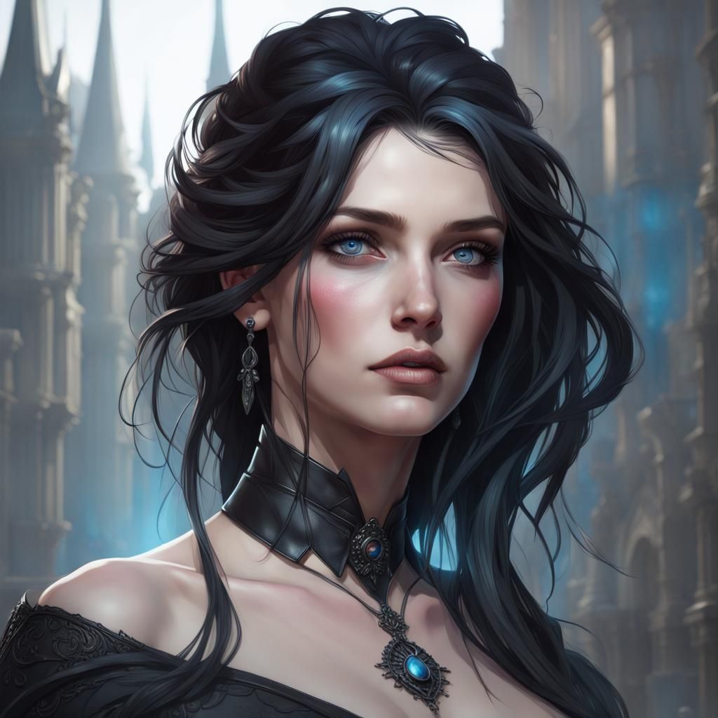 Gothic Portrait with Dynamic Lighting in 8K Resolution