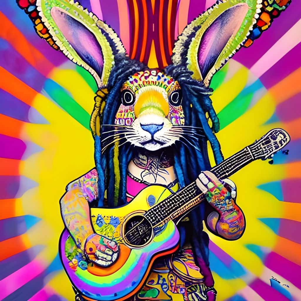 Hippie rabbit - Daily Challenge : Pop art