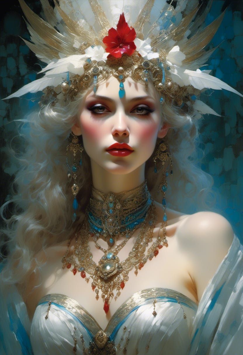 Detailed Wood Elf Portrait in Pre-Raphaelite Style