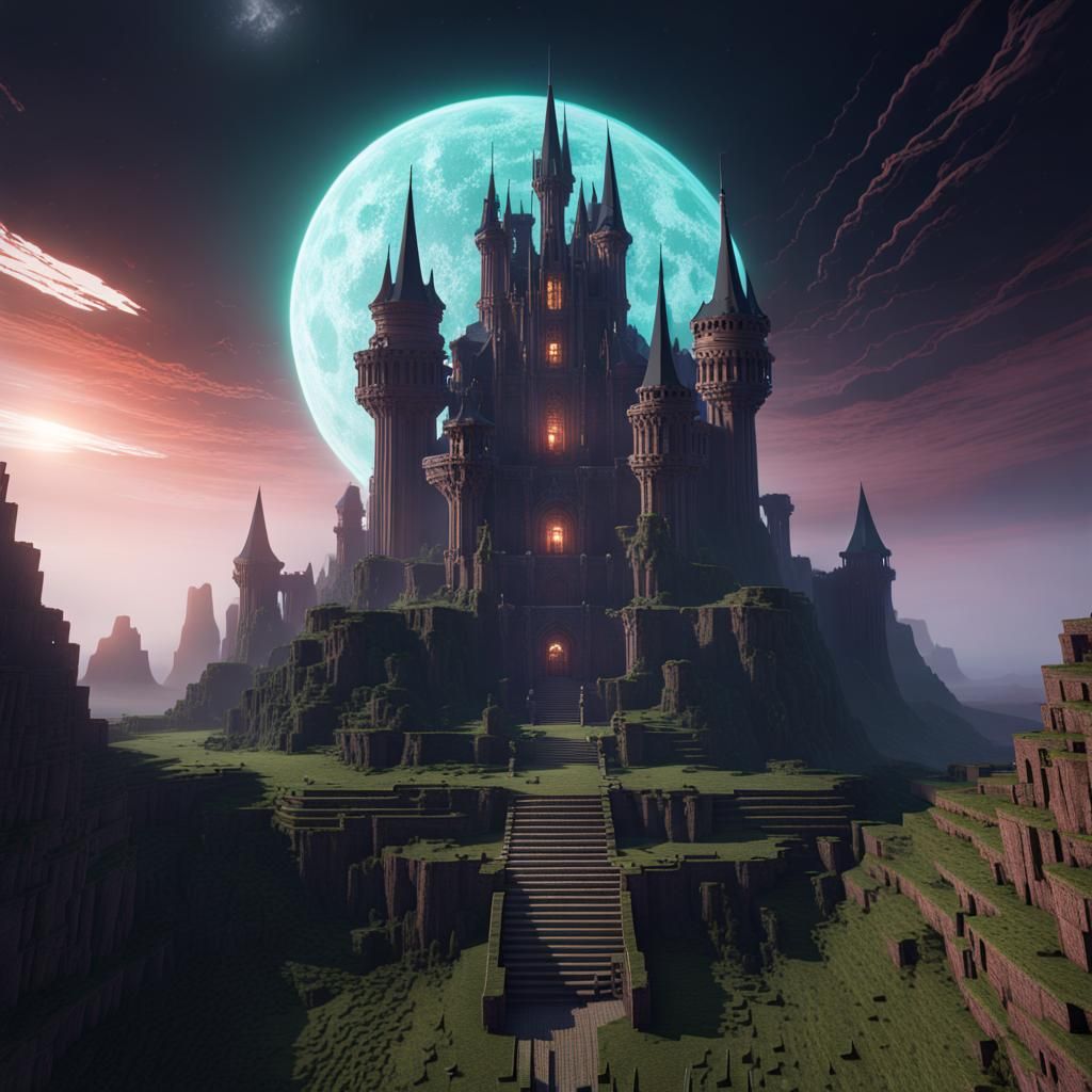 Saturn Castle on Evil Planet: Detailed Matte Painting