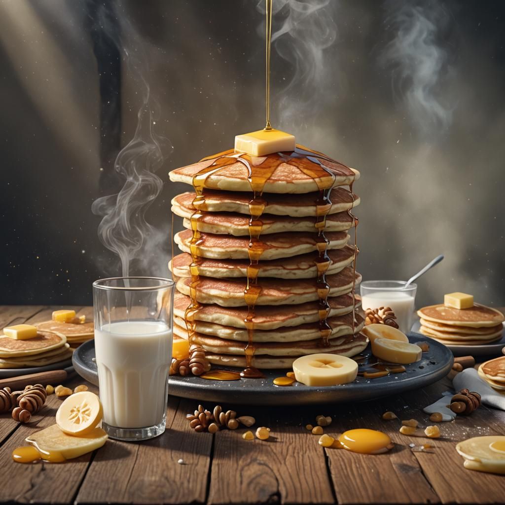 Pancakes with Honey, a Matte Painting