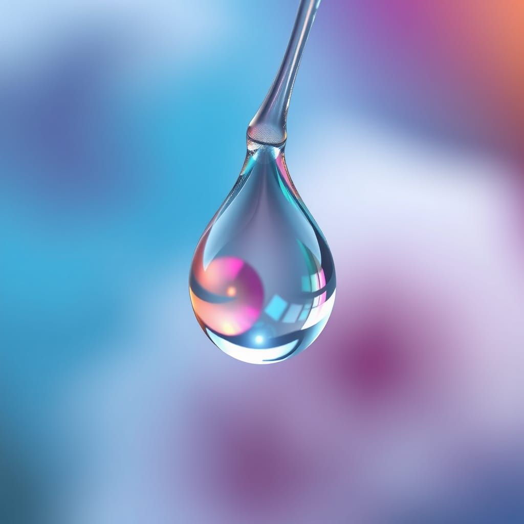 Ethereal Water Droplet in Dreamy Hyper-Realistic Style