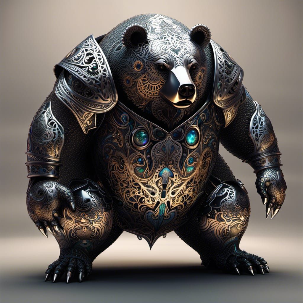 Menacing Bear Knight in Dichroic Armor