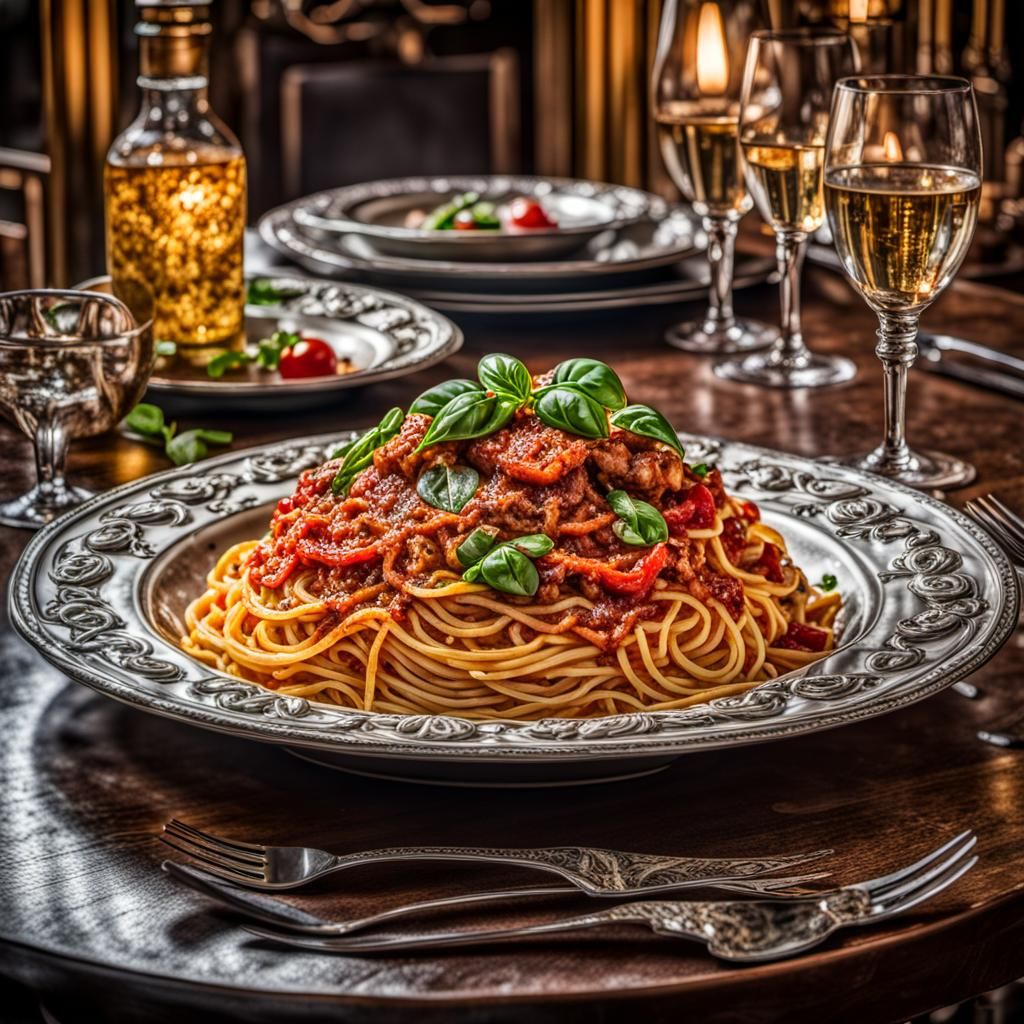Fancy Spaghetti Meal
