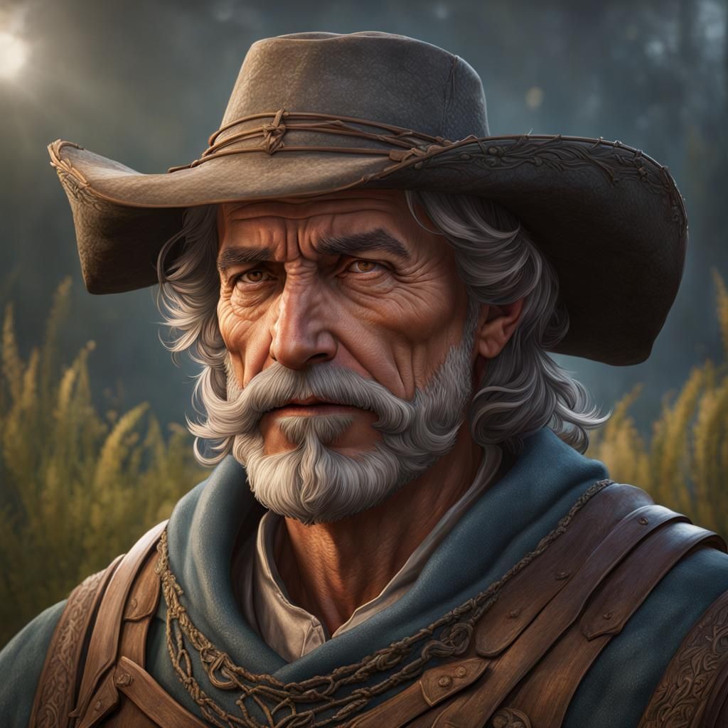 Medieval Farmer Portrait in Hyperdetailed Style