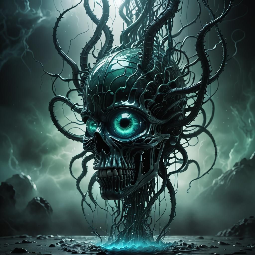 Surreal Glass 'A' in Dark Fantasy 3D Render