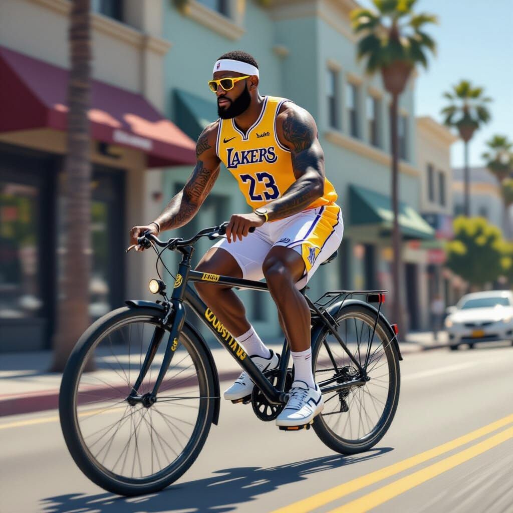 LeBron James Rides a Fixed-Gear Bike in LA
