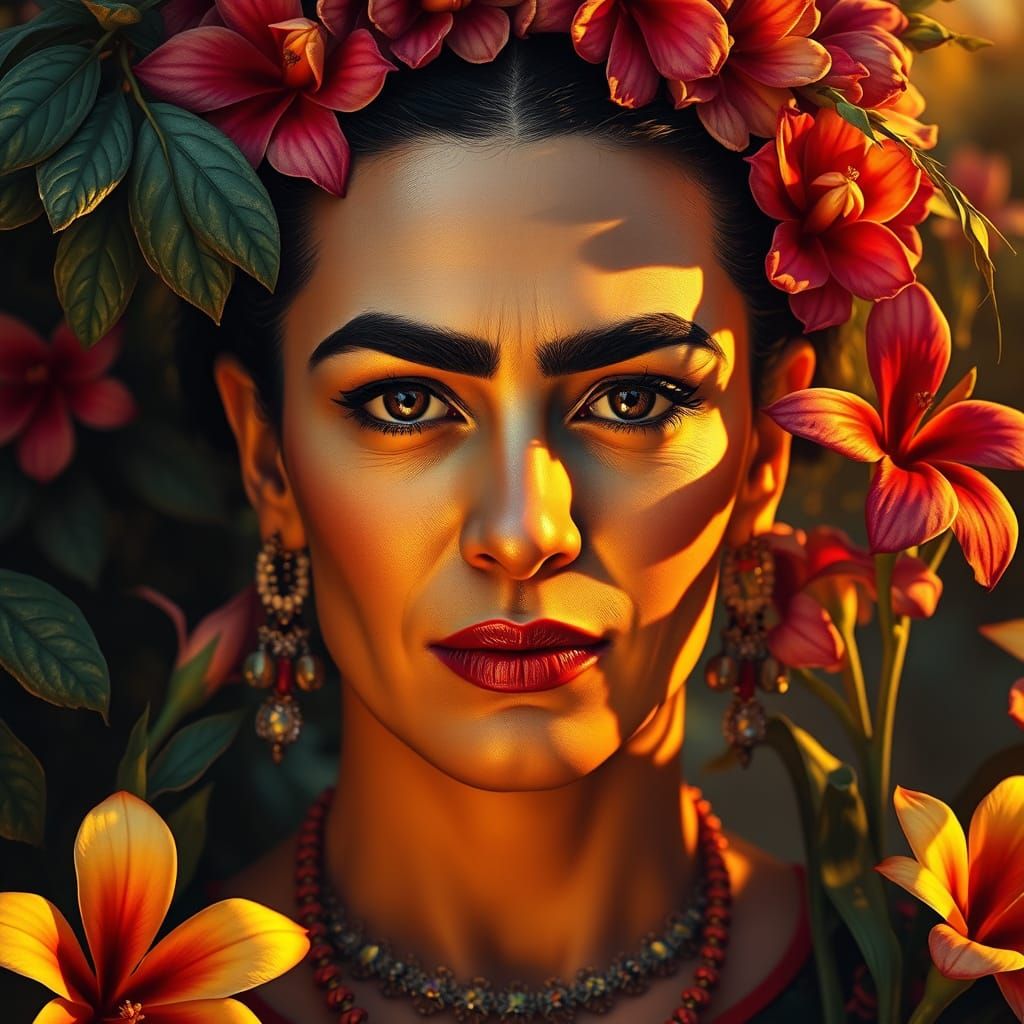 Frida Kahlo's Epic Cinematic Portrait in Lush Nature