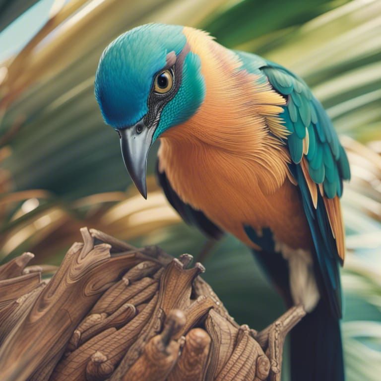 Paradise Bird Portrait in Studio Lighting