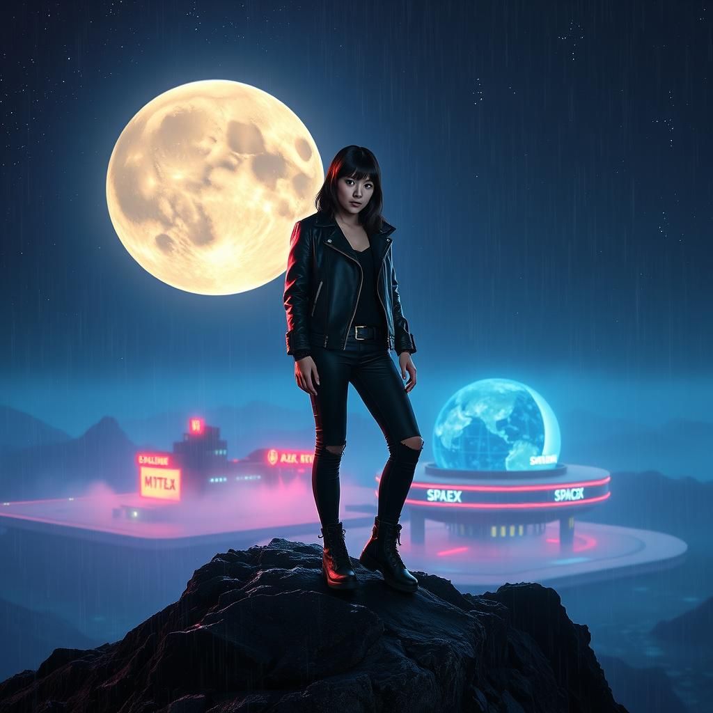 Leeloo in Cyberpunk SpaceX on Saturn Moon