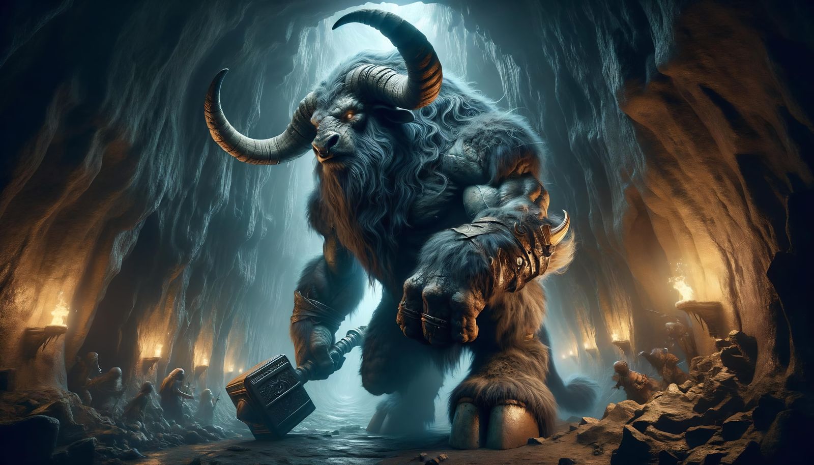 Greathorn Minotaur in Underdark Lair