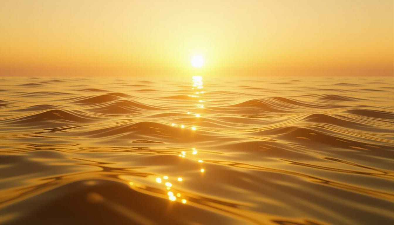 Warm Golden Light Abstract Background in Digital Art Style