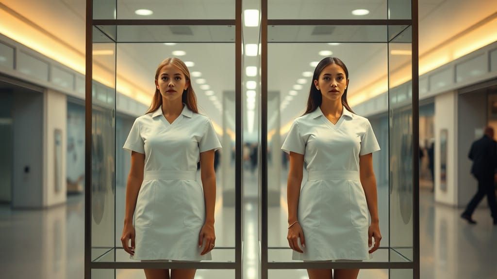 Two Women in Motionless Contemplation, Cinematic Still Life