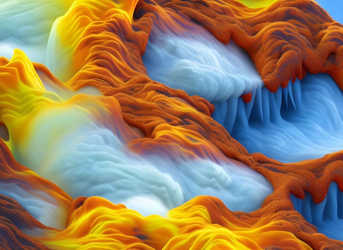 Ice Cream Lava Tidal Wave: Digital Matte Painting