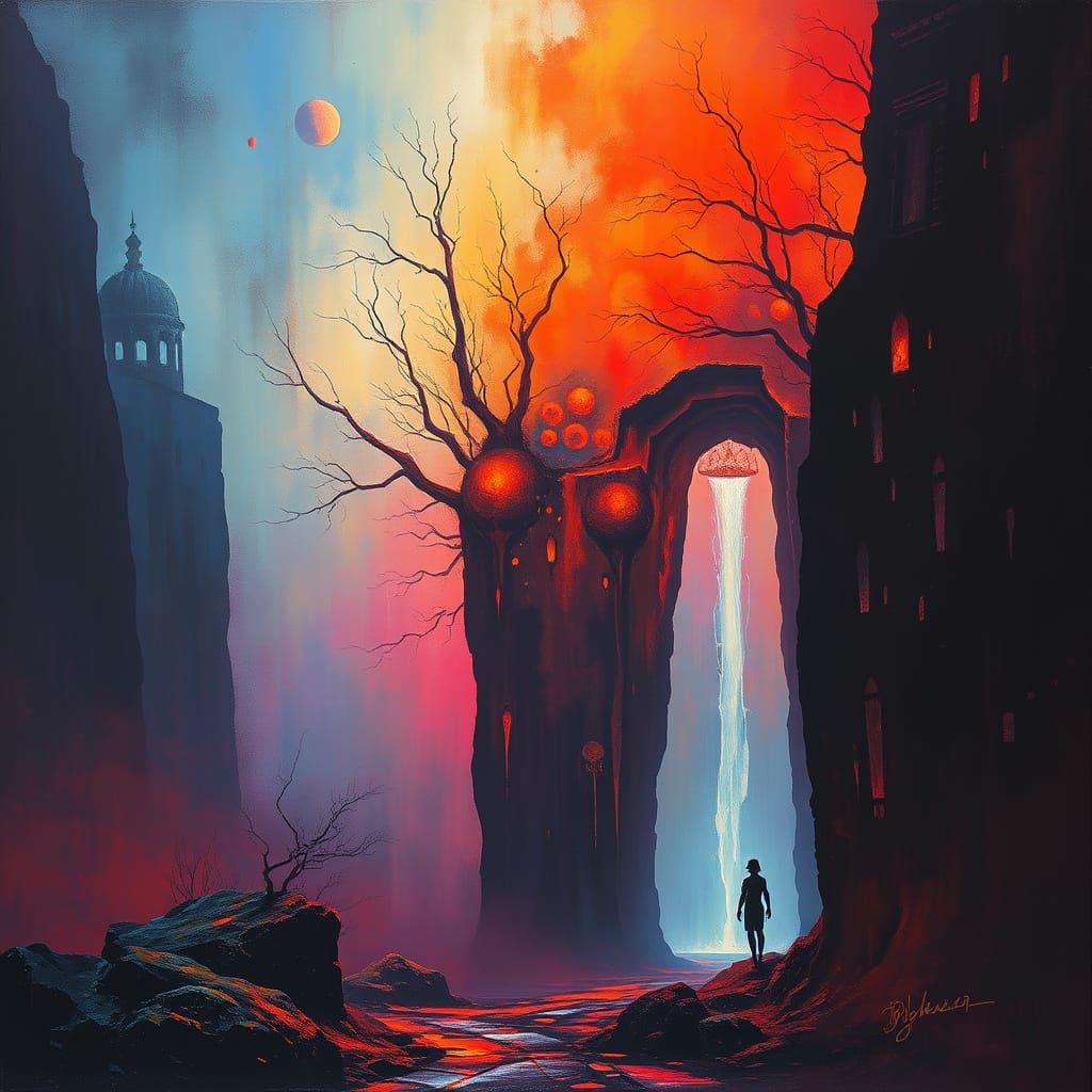 Dreamlike Scene in Abstract Expressionist Style