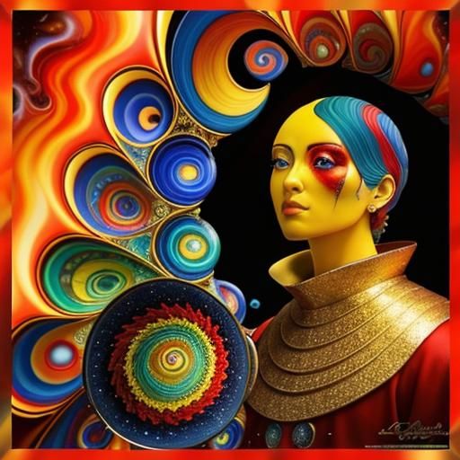 Galactic Mirror Shards in Cubist Surrealism