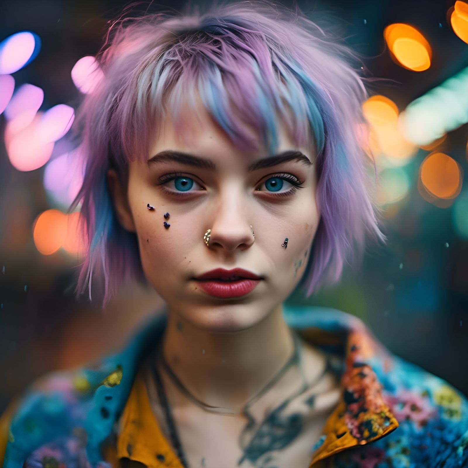 Hyperreal Photo of Smiling Woman with Short Hair