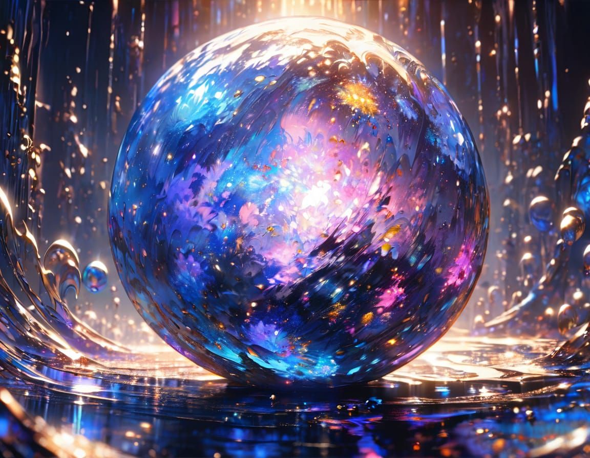 Radiant Object Emitting Light as Oil Painting