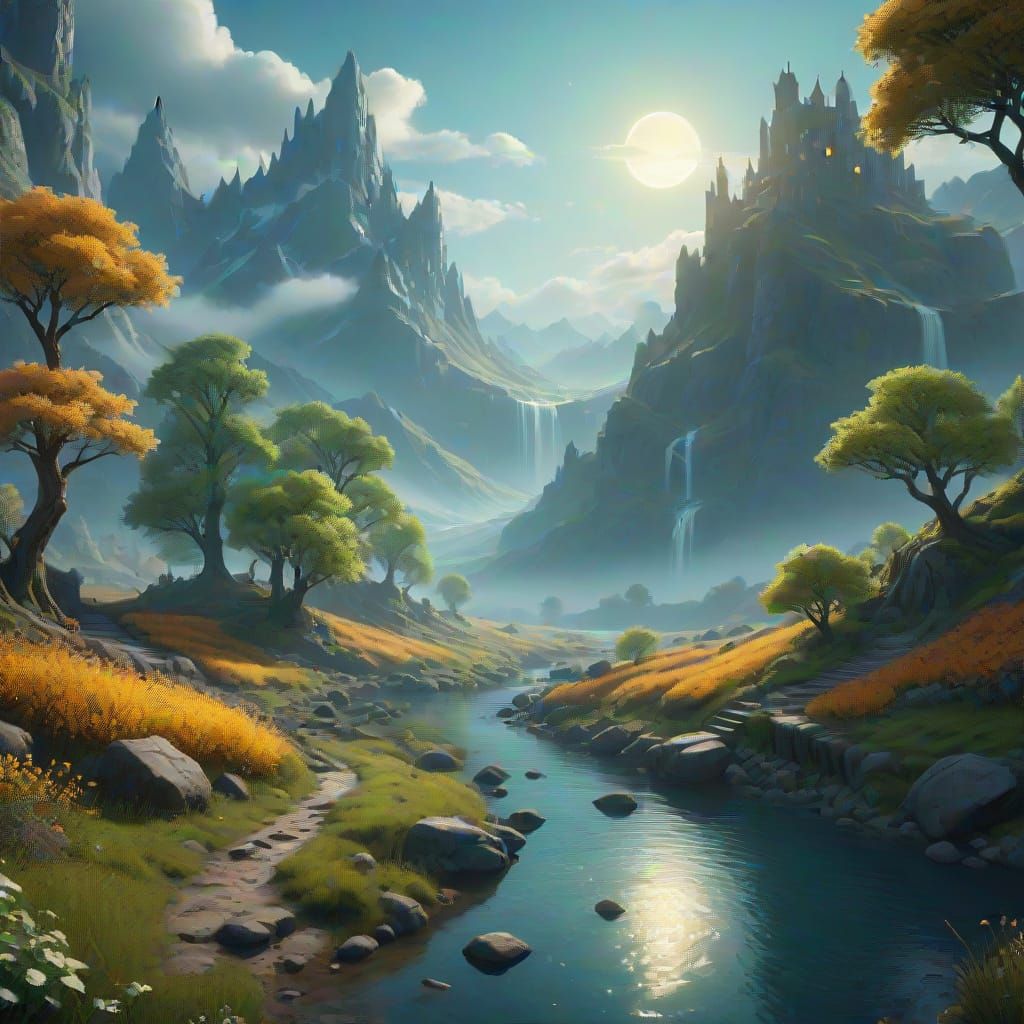 Tranquil Fantasy Landscape for Temperance Day
