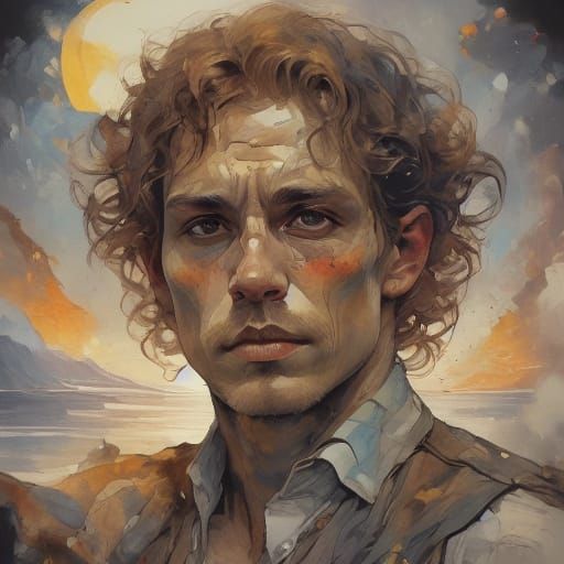 Woman's Loving Gaze in Classical Realism Style