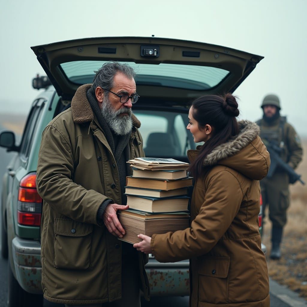 Book Smuggler Delivers Crate to Librarian in Cold Weather