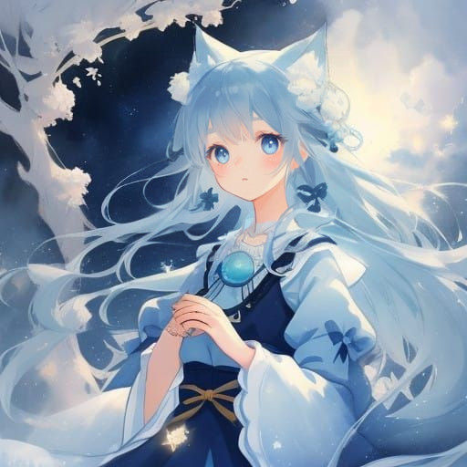 Enchanting Anime Girl with Soft, Dreamy Eyes