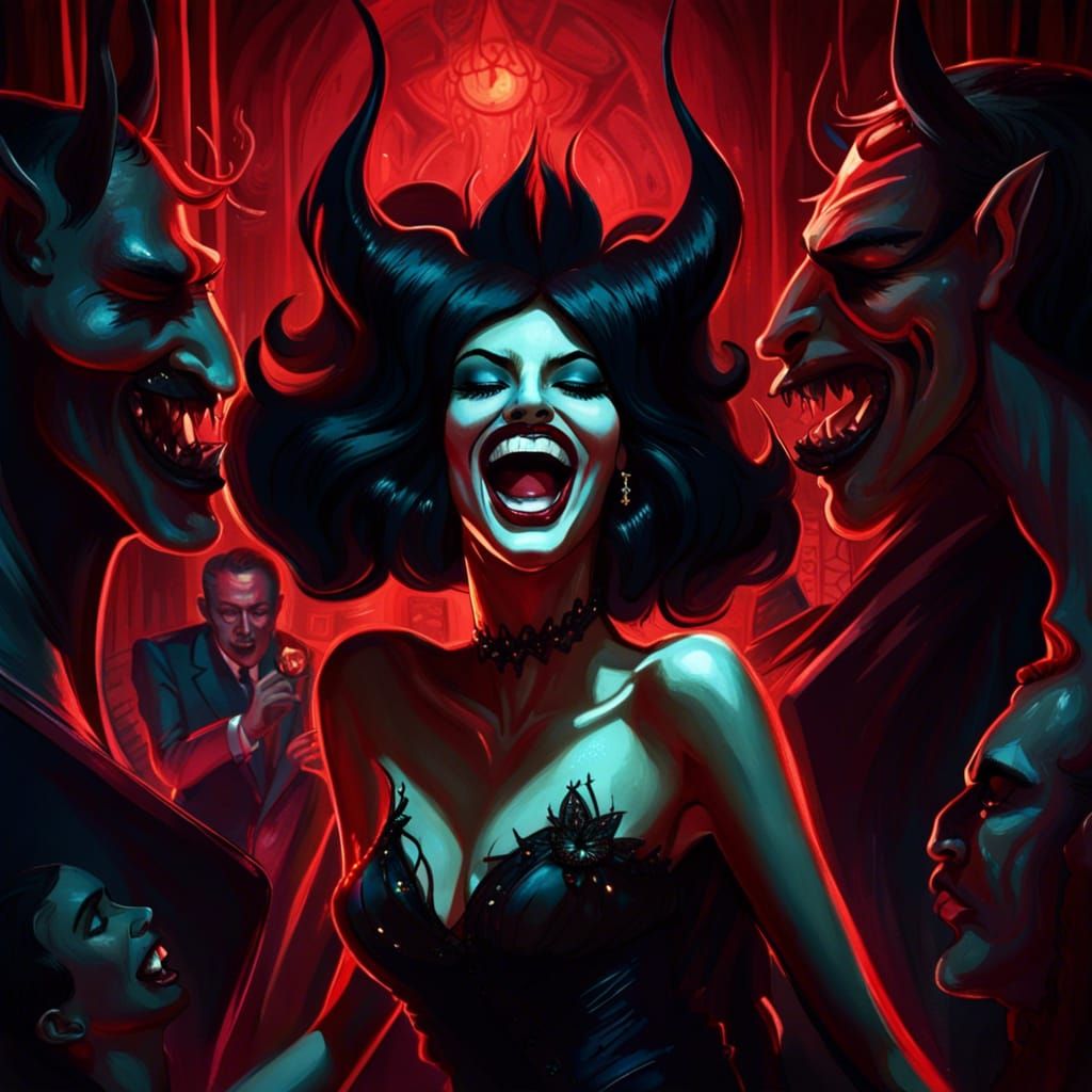 Noir Devil Lady Seduces Cabaret