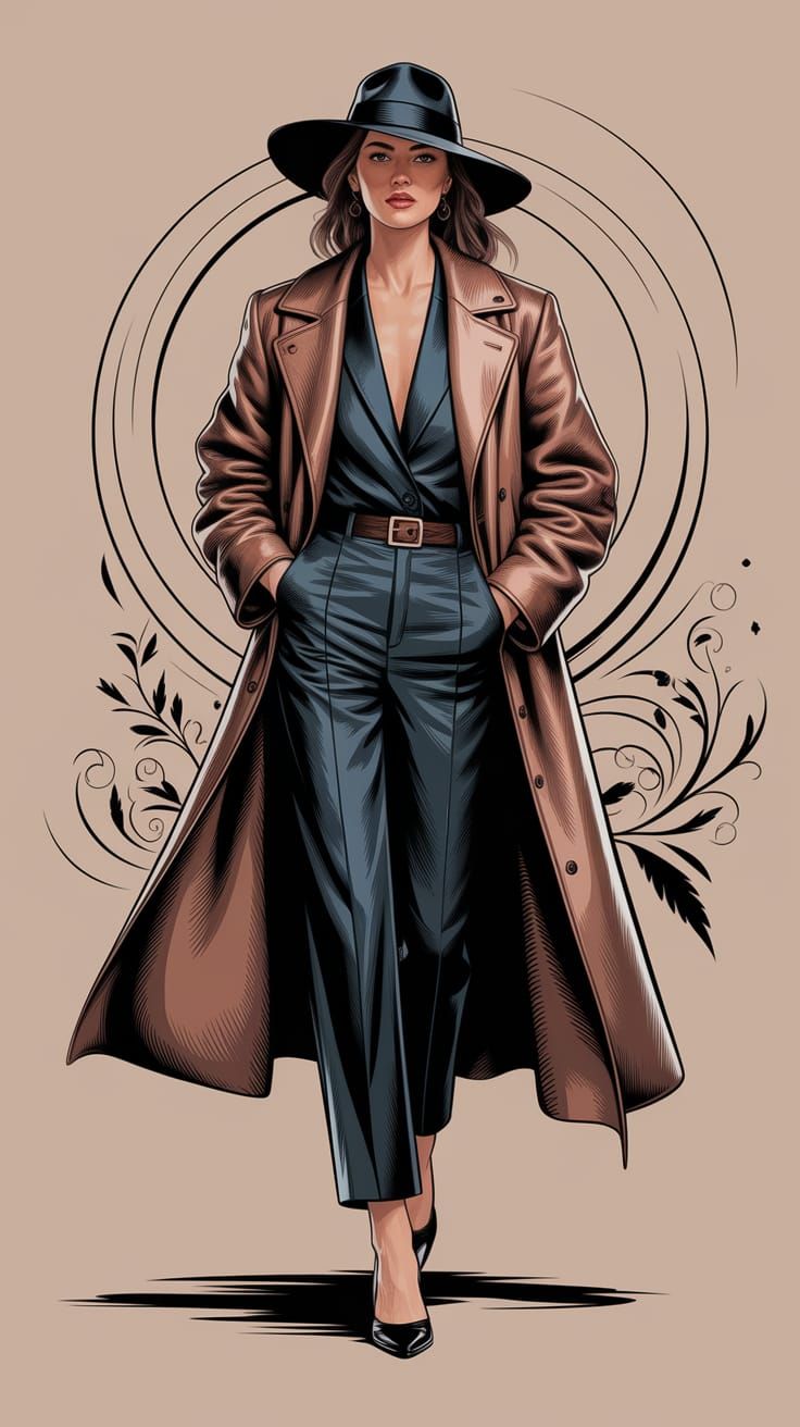 Lage Yanis: Electric Bronze Minimalist Fashion Sketch