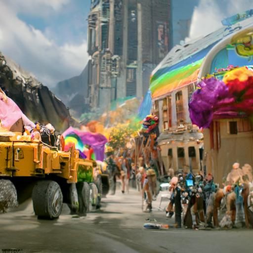 Controversial Parade in Detailed Matte Painting