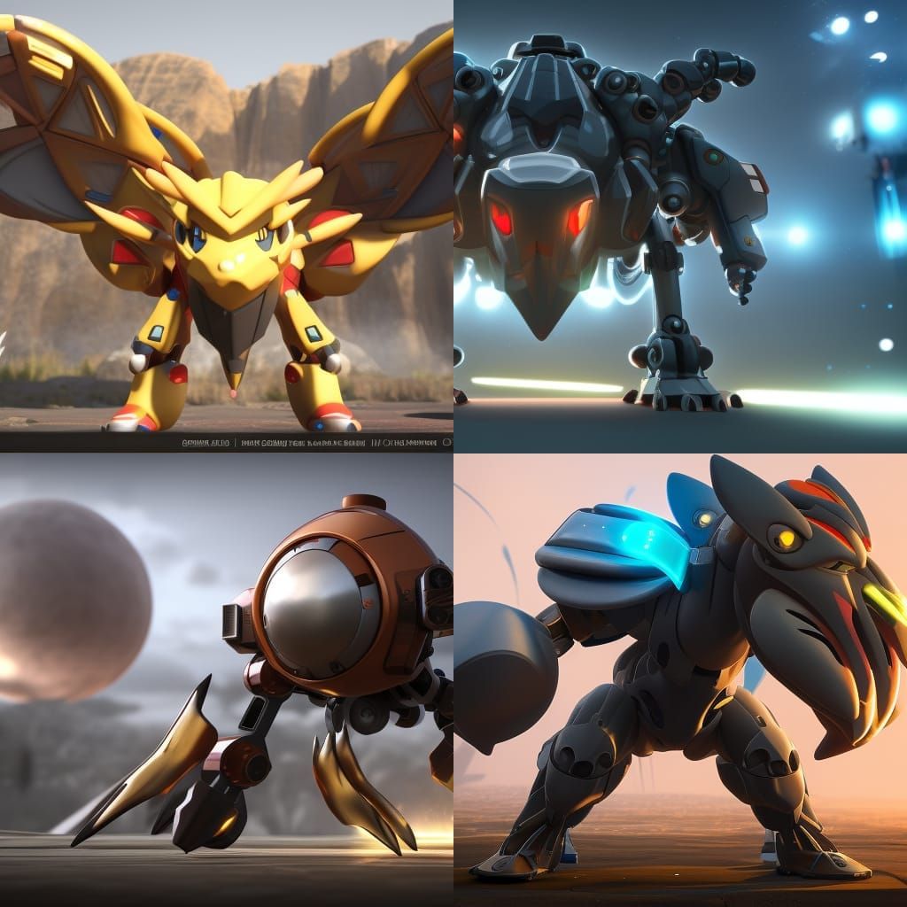 Futuristic Pokémon Legendary with Intricate Mech Details