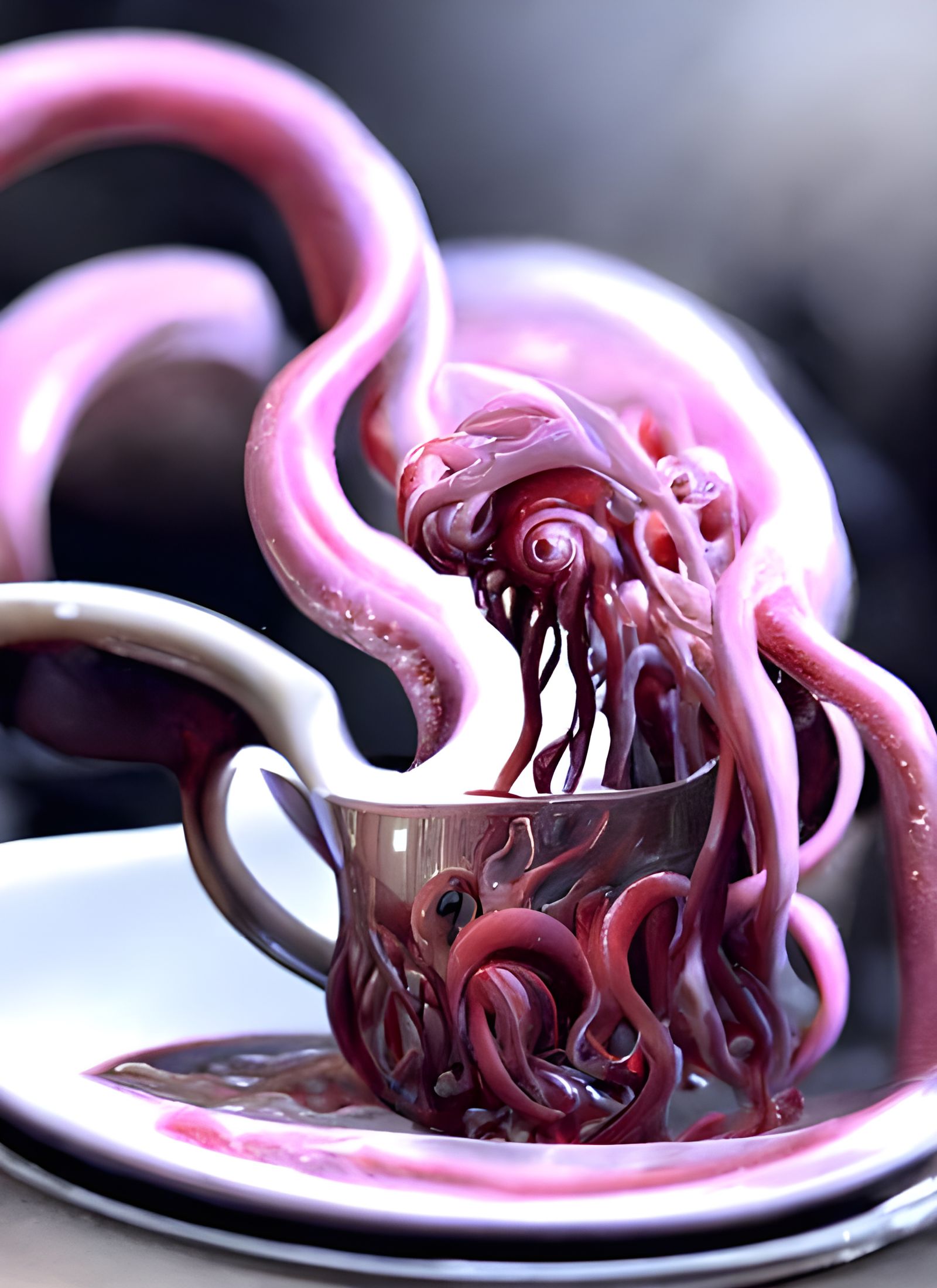 Cthulhu Latte: Tentacles Emerge in Hyperrealistic Style
