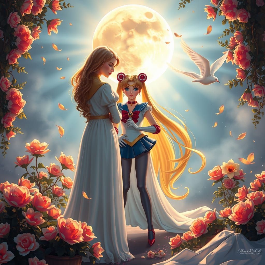 Sailor Moon in Iridescent Moonlit Garden