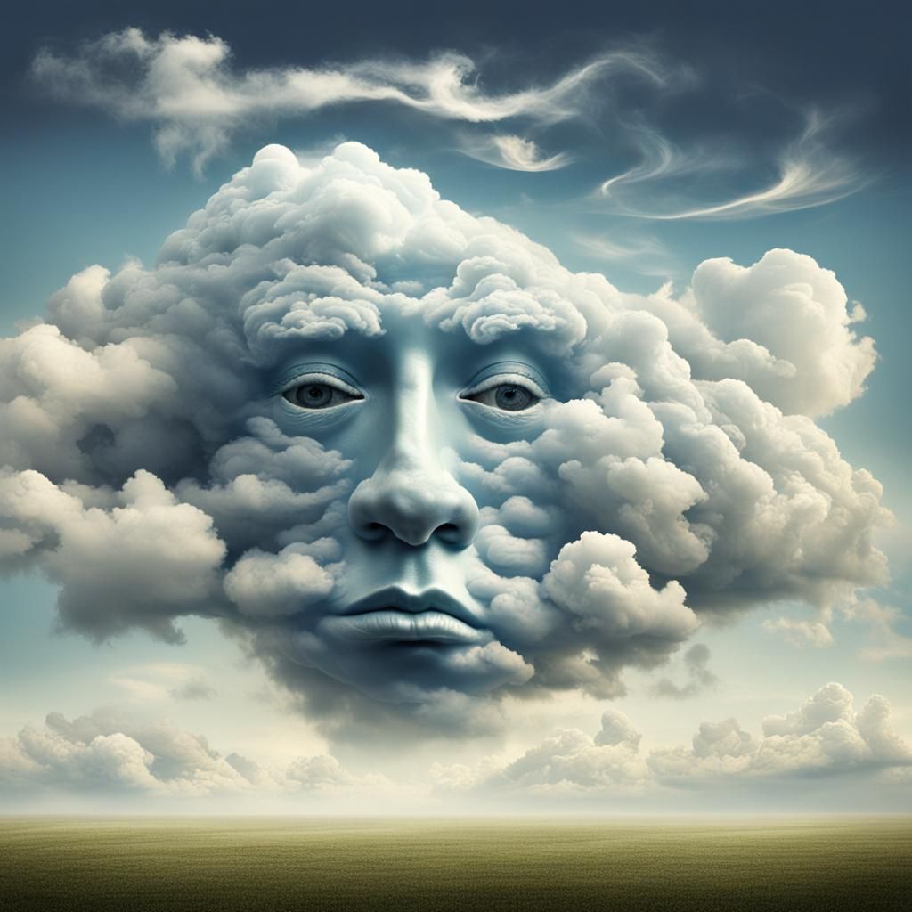 Surreal Cloud Face Dreamscape