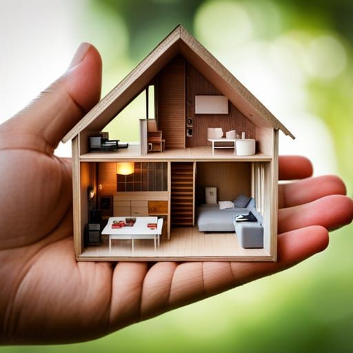 Miniature Dollhouse in Palm of Hand