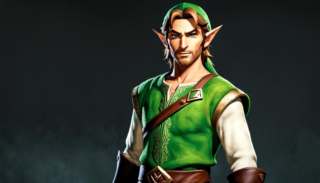 Grown up Link (from The Legend of Zelda) inspired by @DaManu